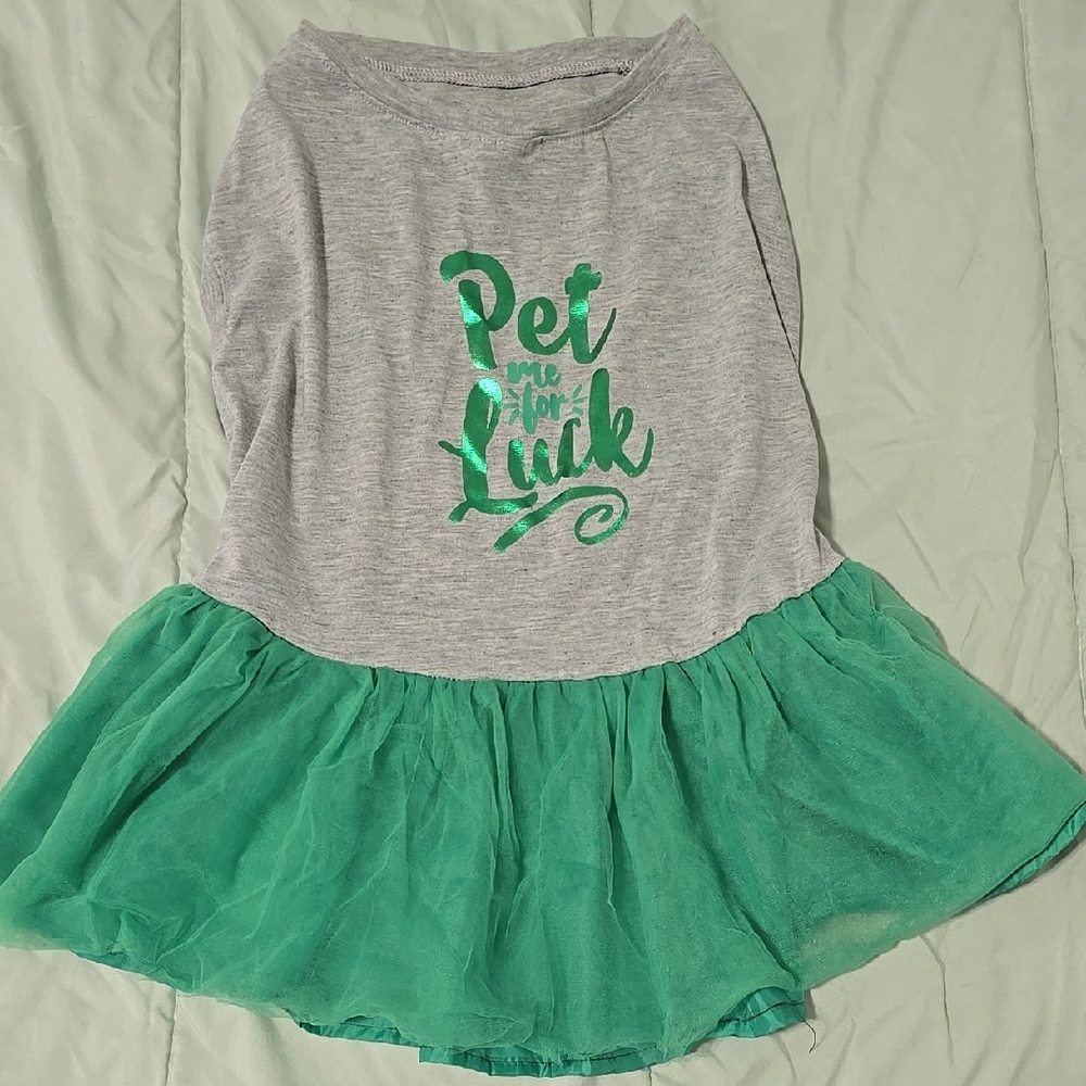 Gray and Green Pet Dress